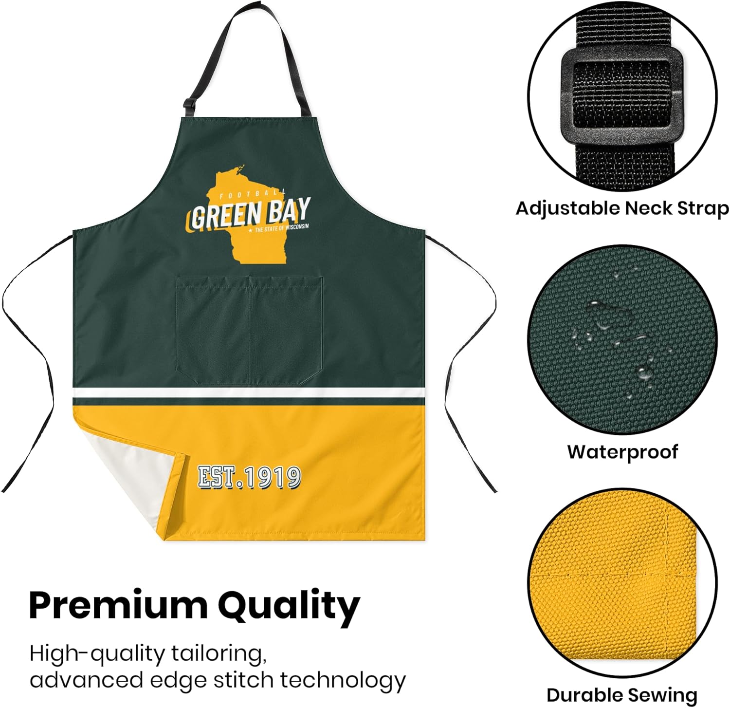 Custom Personalized Cooking Apron Waterproof For Women Men,Add Name and Number Kitchen Grill Chef Cooking Apron