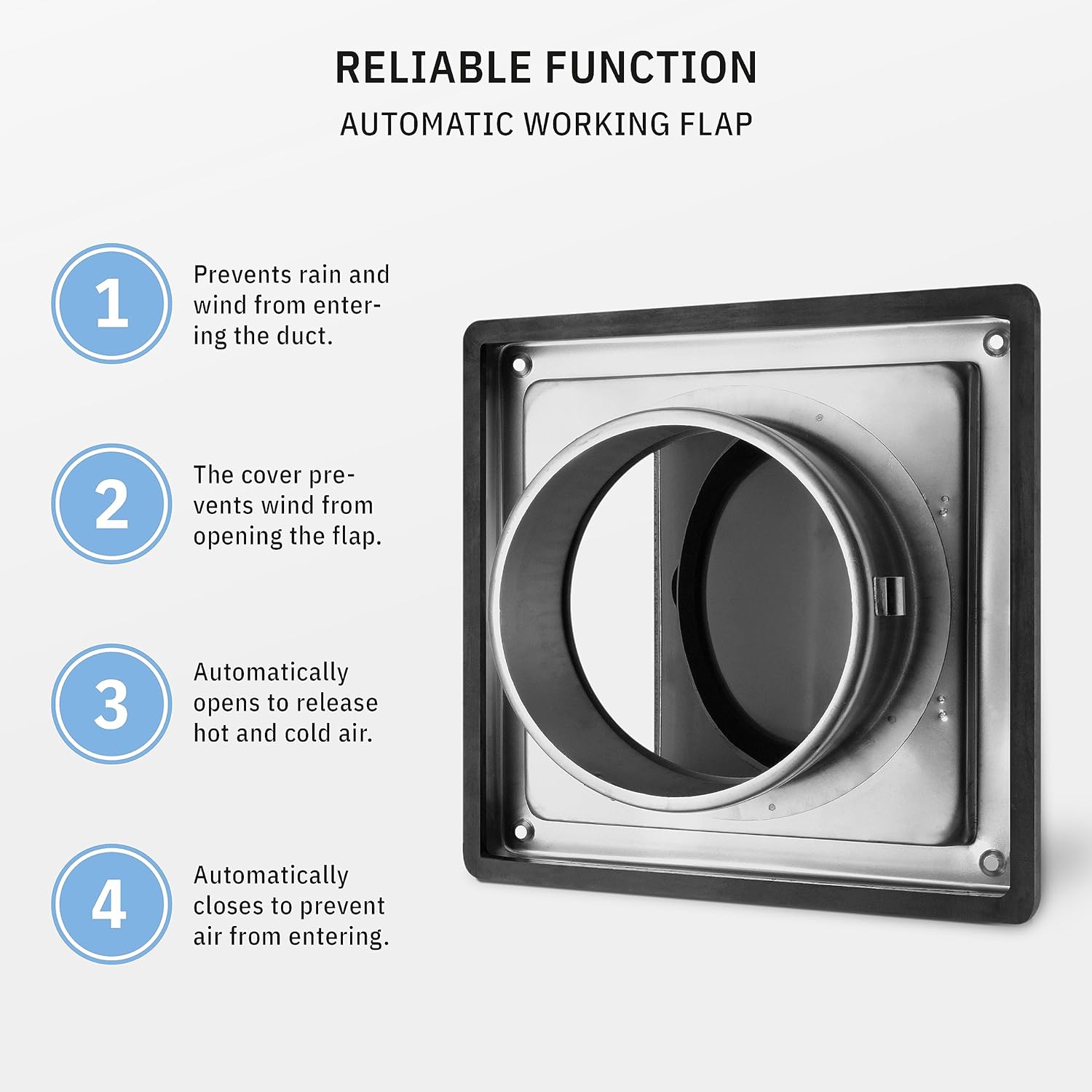 calimaero HWG – Cubierta de ventilación de secadora de 4 pulgadas para paredes exteriores  Cubierta de ventilación de ventilador externo con