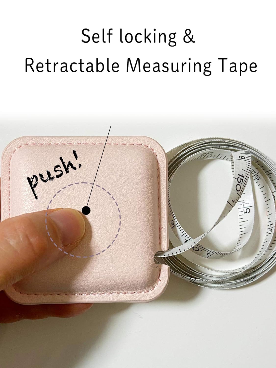Cinta métrica para medir el cuerpo, cinta métrica retráctil de 79 pulgadas6.6 ft para coser tela corporal, medidas de doble cara (cuadrado, 1