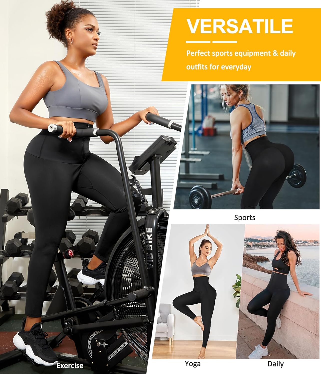 SCARBORO Leggings de sauna para mujer, pantalones de sudor, entrenamiento de cintura alta, compresión adelgazante, pesas térmicas, traje de sauna,