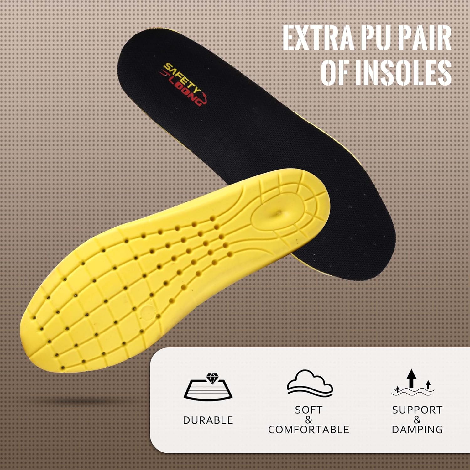 SAFETY LOONG Botas de trabajo con punta de acero para hombre, impermeables, de cuero real, antideslizantes