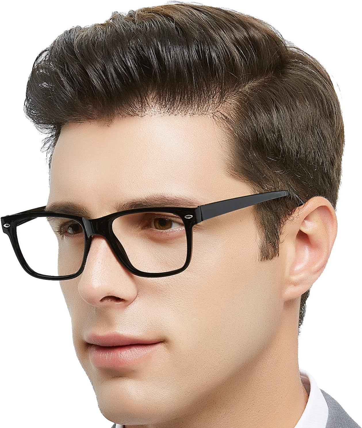 OCCI CHIARI Gafas de lectura de moda para hombres lectores con bisagra de resorte de alta potencia, lente transparente 0 1.0 1.5 1.75 2.0 2.25 2.5