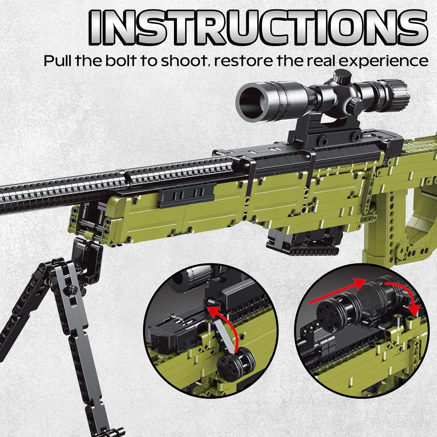 11 AWM Building Bricks Gun Collection Toy  1628 PCS Modelo Pistola Bloque de Construcción Juego de Francotirador Disparable  Arma de Simulación