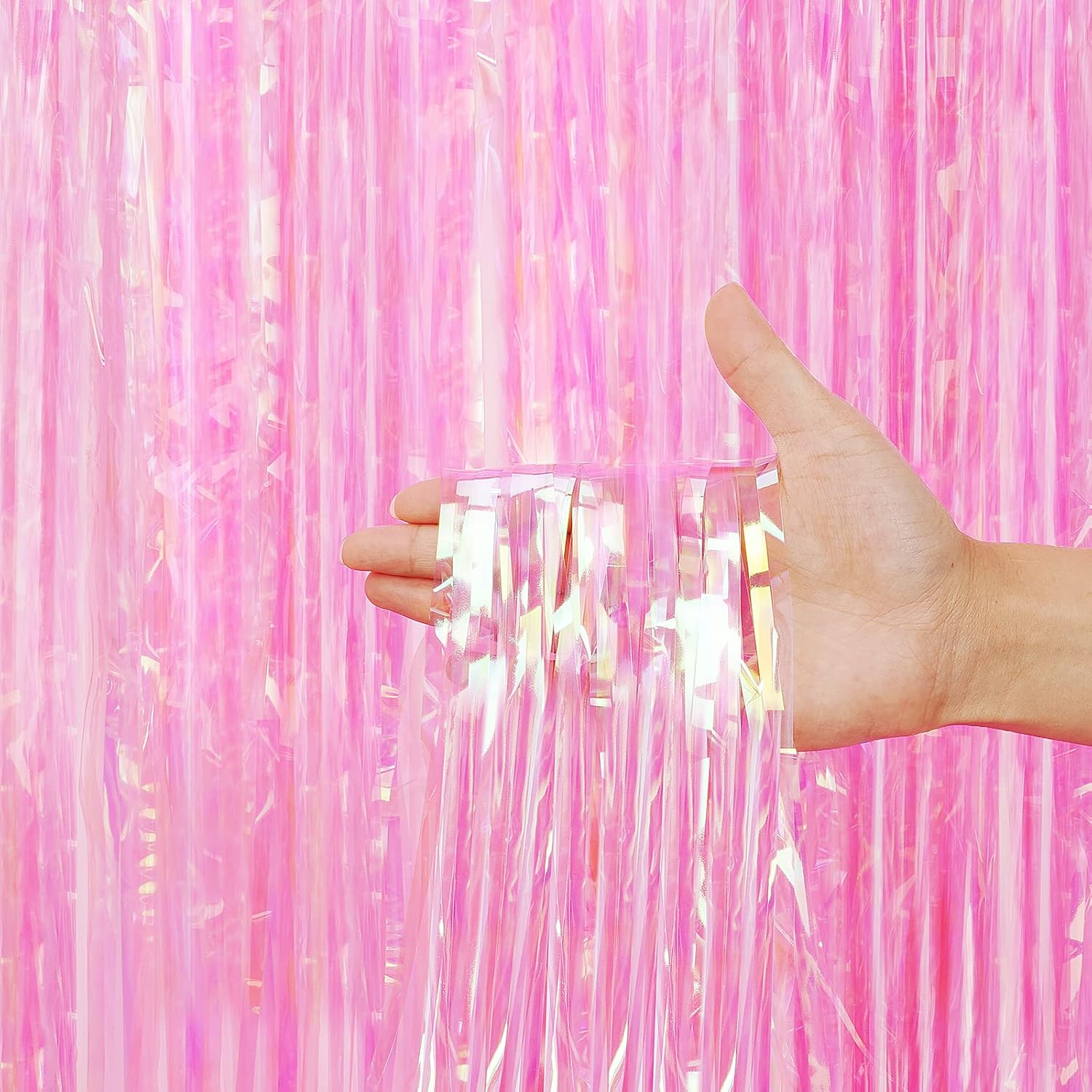 Paquete de 3 cortinas con flecos para decoración de fiesta, cortinas de fondo de oropel para fiestas, cabina de fotos, bodas, graduaciones,