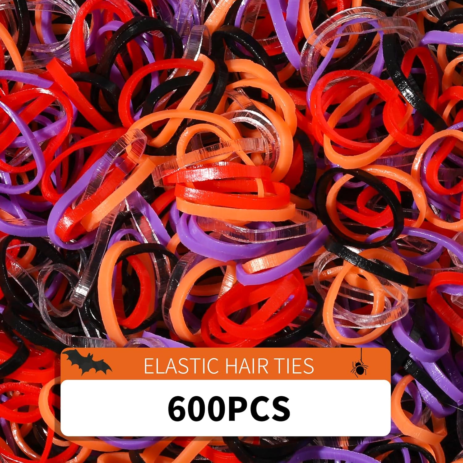YGDZ – Bandas de goma para el cabello, 5 colores, 600 unidades de cintas elásticas para el cabello con caja organizadora, bandas pequeñas para el