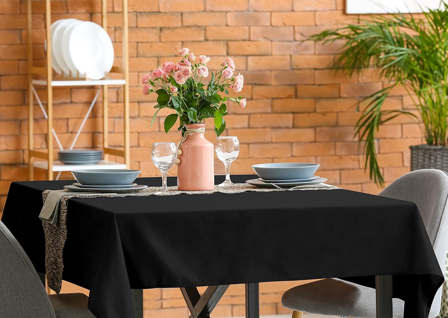 Utopia Kitchen – Paquete de 2 manteles cuadrados lavables a máquina, tela de poliéster, para comedor, fiestas de bufé, pícnic, eventos, bodas y