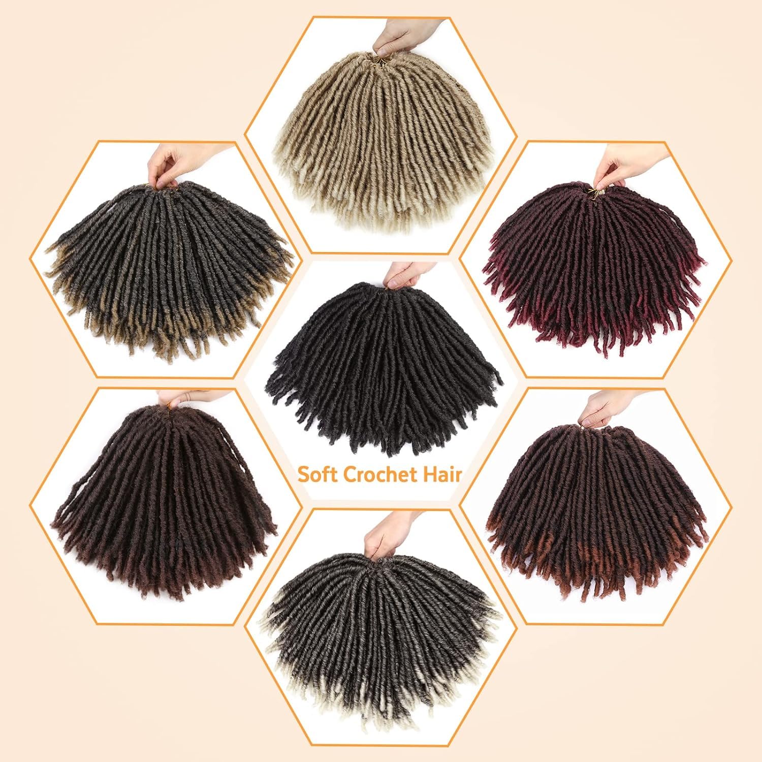 WIGNEE Pelo de ganchillo 120 hebras de pelo sintético de 8 pulgadas, rastas suaves pretrenzadas, rastas de rastas de rastas de 6 paquetes de cabello