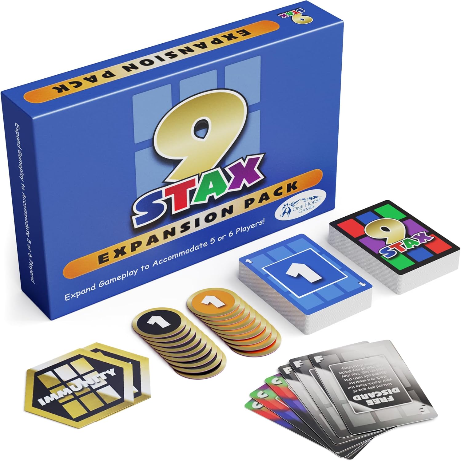 9Stax Paquete de expansión de juego de cartas, juego de cartas para toda la familia, diversión para niños, adolescentes y adultos, expande el juego