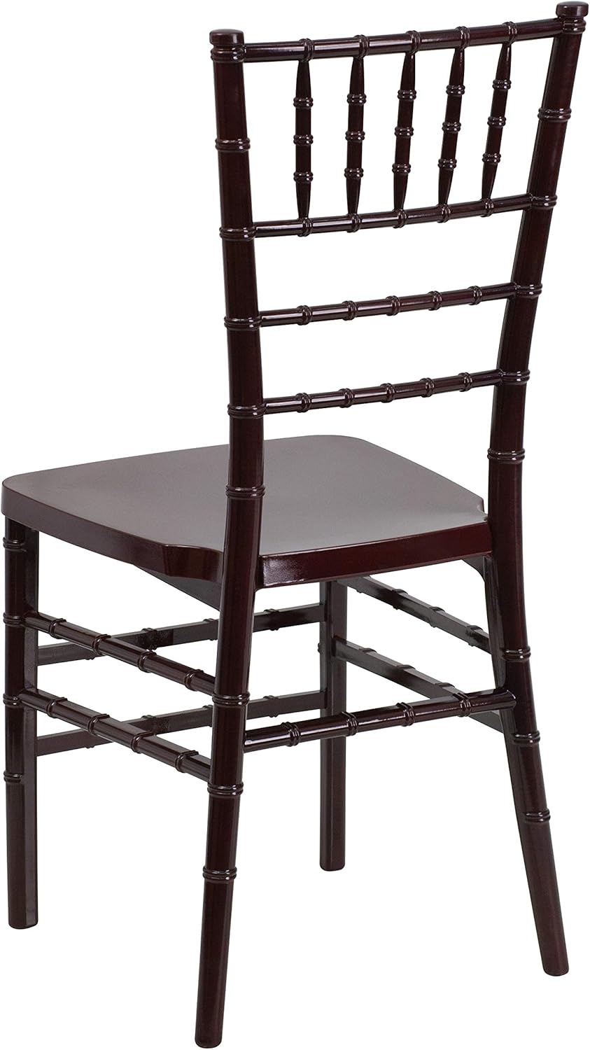 Flash Furniture HERCULES PREMIUM Series Silla apilable de resina de caoba Chiavari