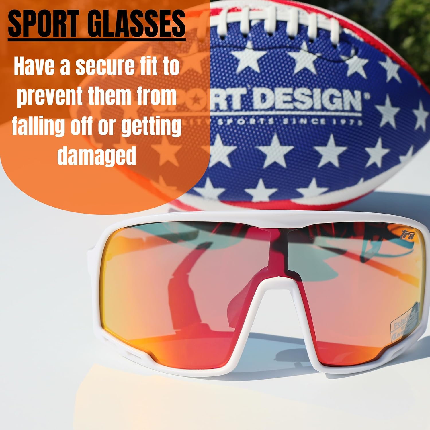 Gafas de sol de béisbol para adultos, UV400, gafas de sol geniales para correr, fútbol, ciclismo, gafas deportivas + funda