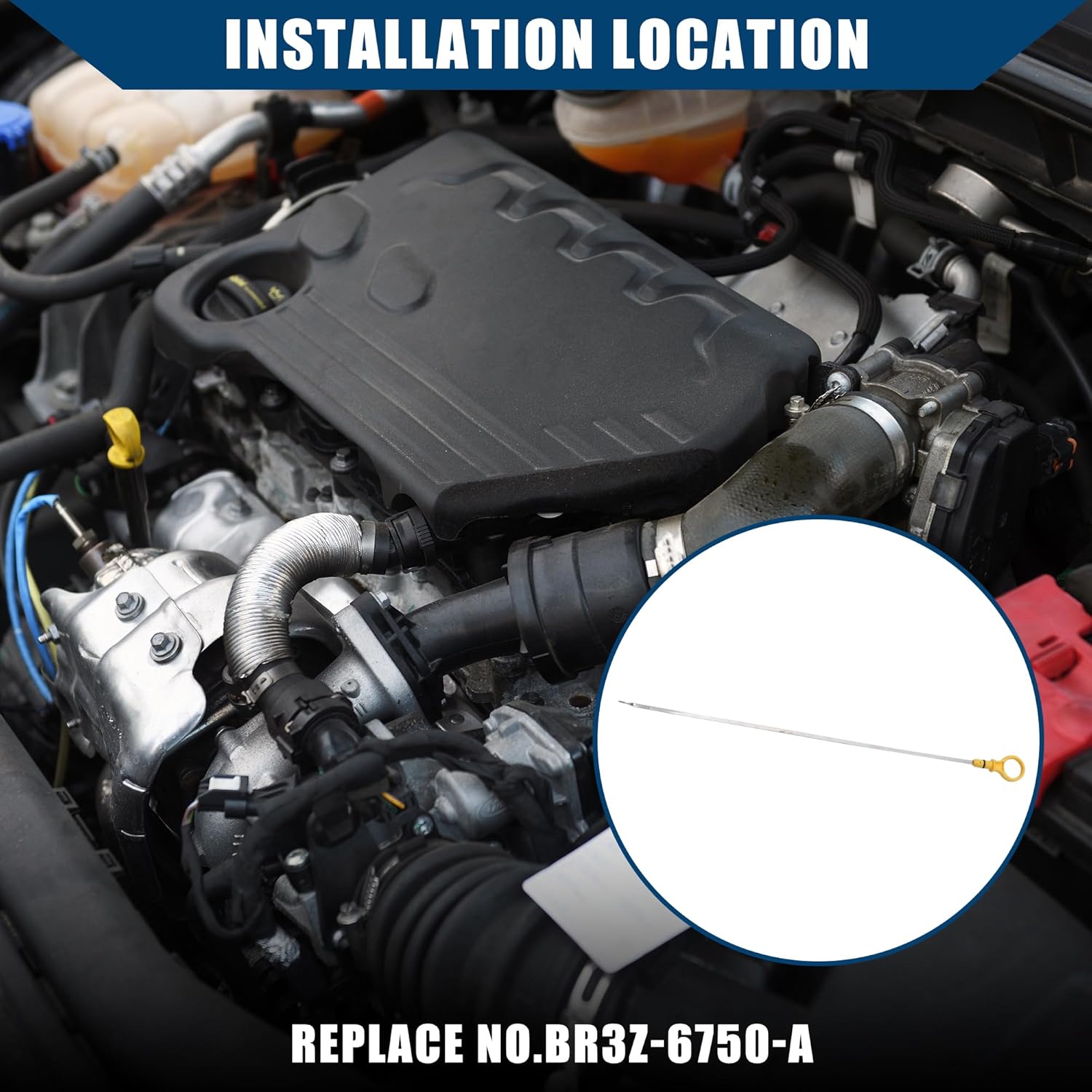 No.BR3Z-6750-AVarilla de nivel de aceite para Ford F-150 2011-2014 para Mustang 2011-2014  Varilla de nivel de aceiteduraderametal1 unidadtono