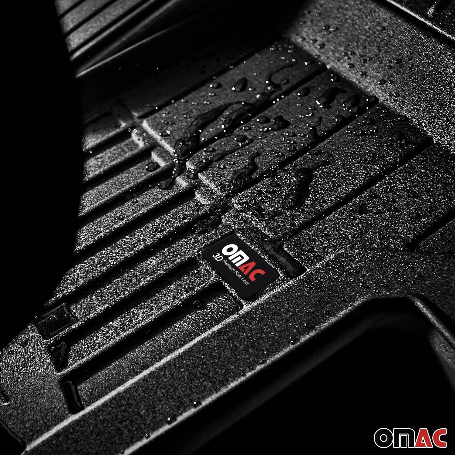 OMAC Alfombrillas prémium para Dodge Grand Caravan 2008 a 2020, juego de revestimientos moldeados 3D delanteros y traseros, protector para todo tipo