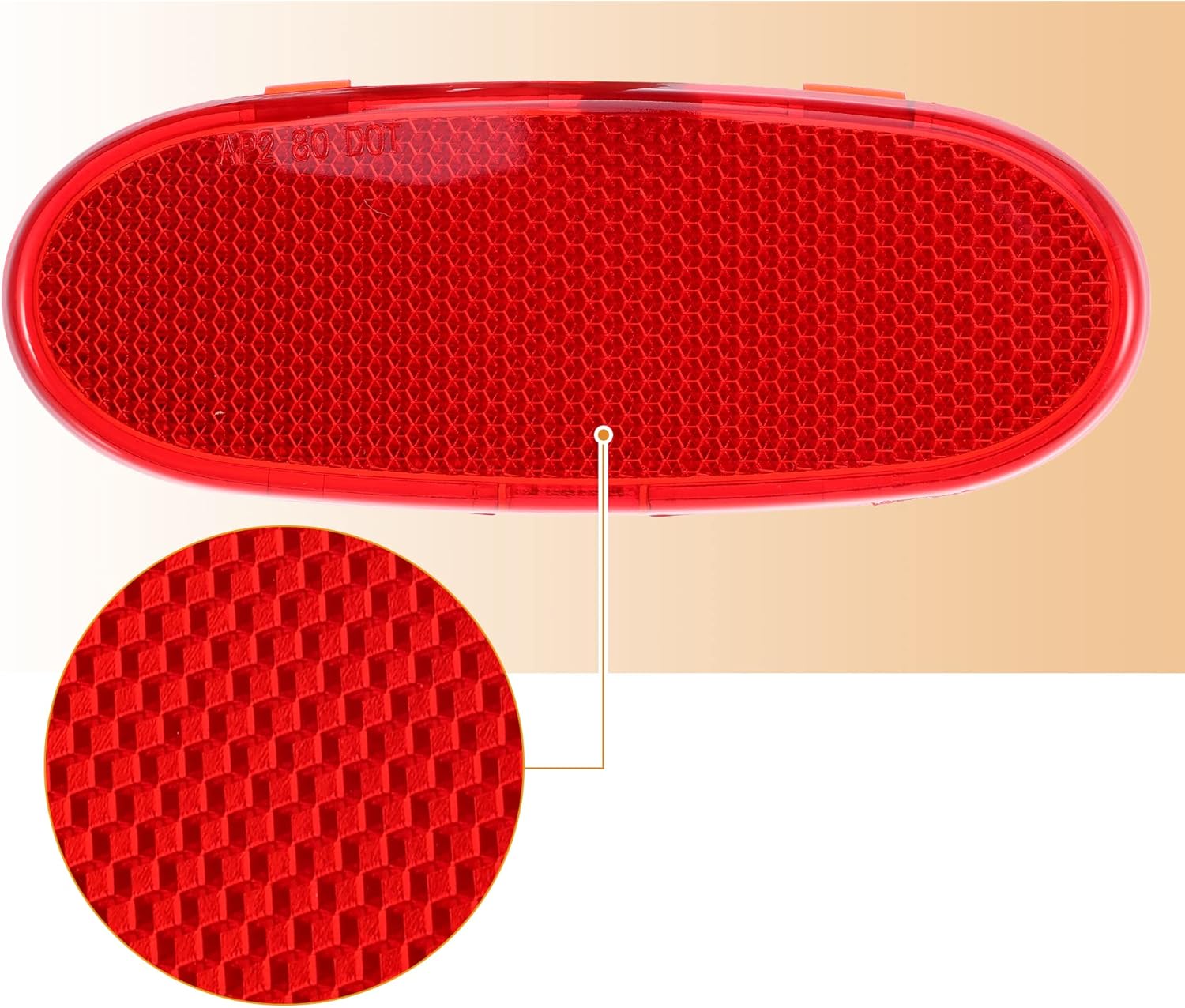 X AUTOHAUX Cubierta de luz reflectora para panel de puerta delantera para Dodge para Ram 1500 2002-2008 5179299AA Rojo
