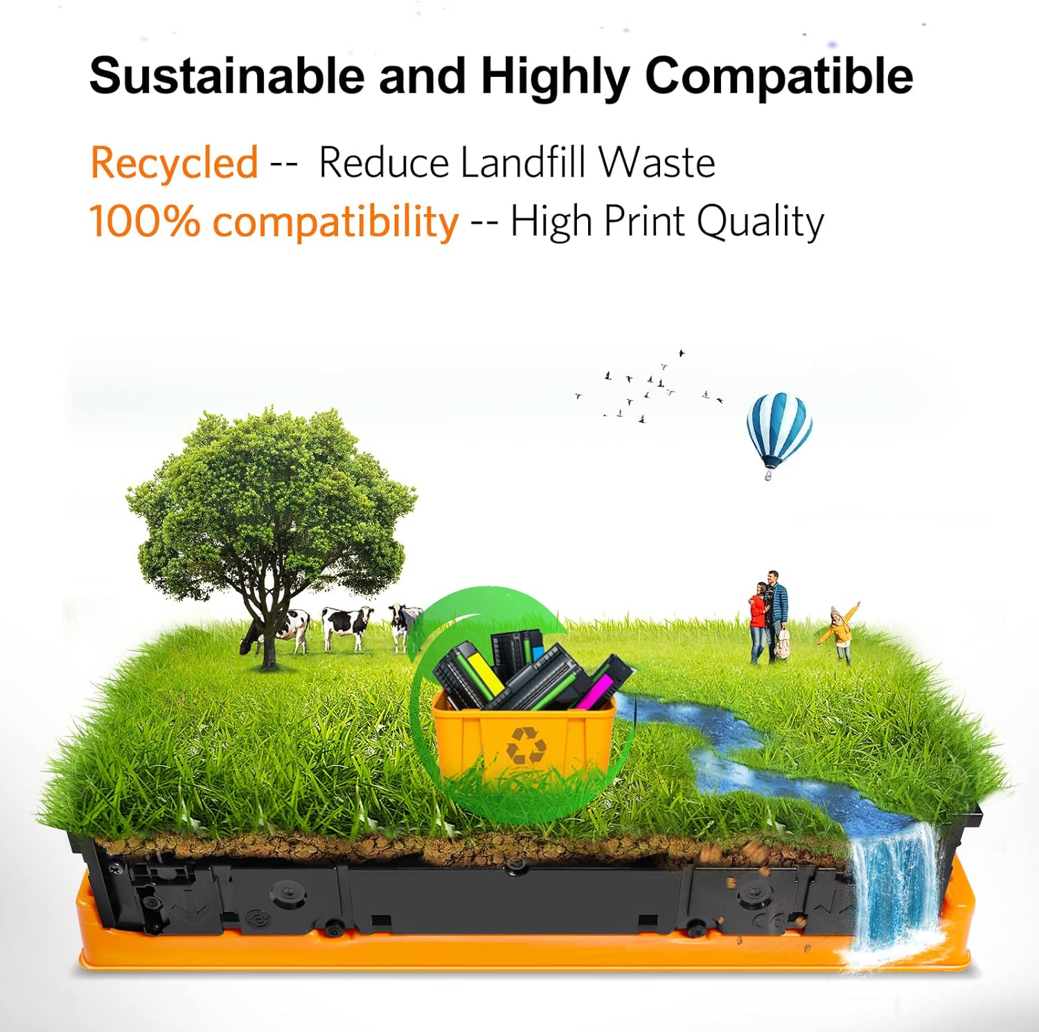 v4ink 201X – Cartucho de tóner remanufacturado de repuesto para HP 201X CF400X 201A CF400A, tóner negro de alto rendimiento para uso en impresora HP