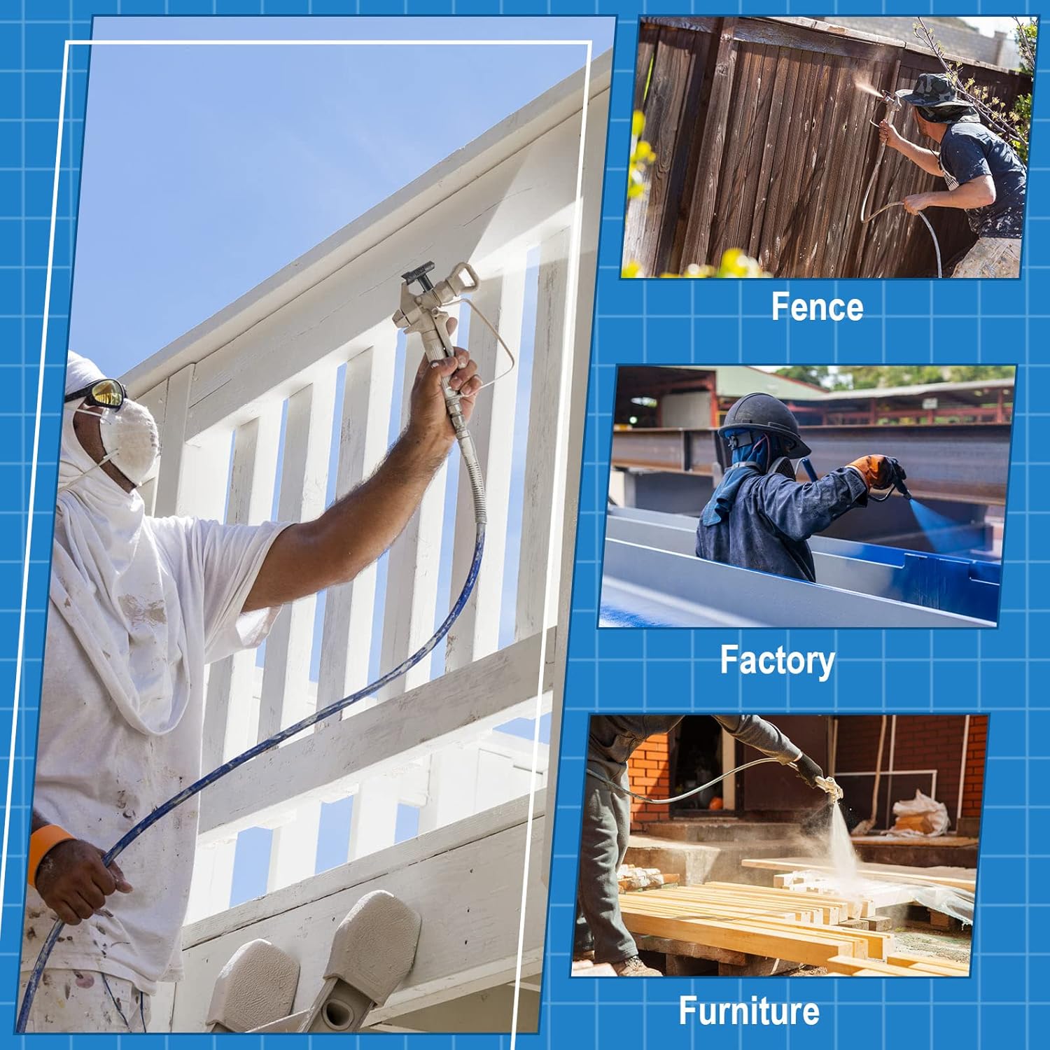 8 puntas de pulverizador de pintura, punta de rociado reversible, boquillas de pulverización sin aire, piezas de máquina de pulverización sin aire