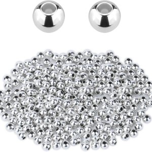SAVITA 200 cuentas espaciadoras redondas de 0.236 pulgadas para la fabricación de joyas, cuentas espaciadoras de metal, cuentas redondas lisas SAVITA 200 cuentas espaciadoras redondas de 0.236 pulgadas para la fabricación de joyas, cuentas espaciadoras de metal, cuentas redondas lisas