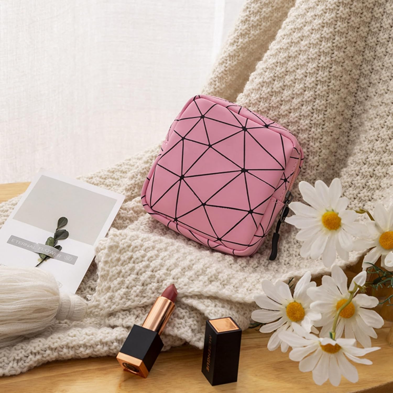 Bolsa de almacenamiento de servilletas sanitarias, bolsa de taza menstrual, bolsa de período para adolescentes y niñas, almohadilla menstrual