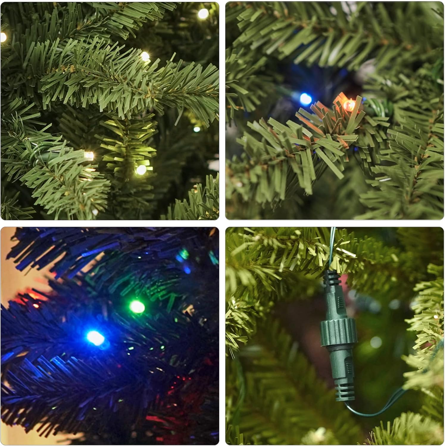 Árbol de Navidad artificial preiluminado con soporte, luces multicolores, decorado para fiestas de vacaciones en el hogar, 5 pies