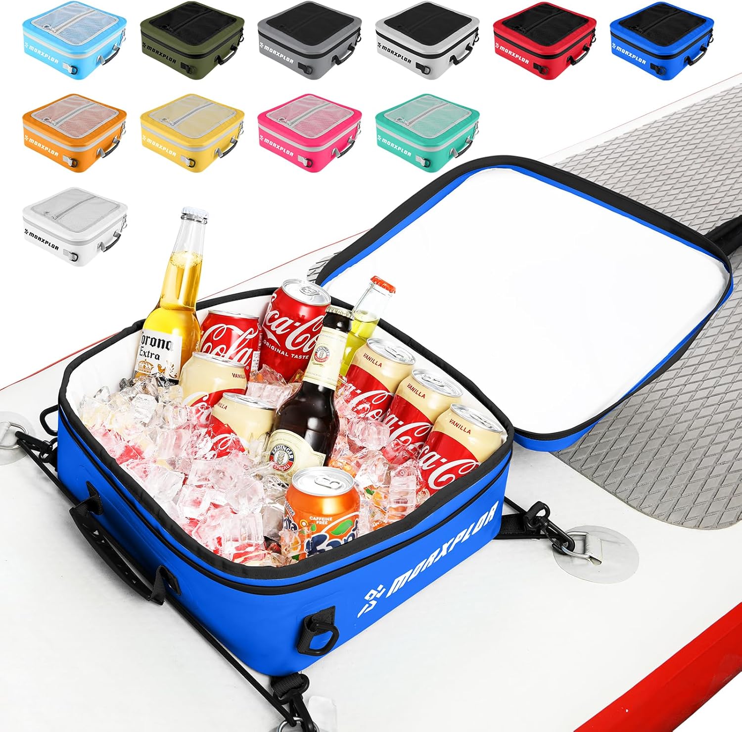 Bolsa impermeable de PVC para cubierta de paddleboard, 12 latas Sup Deck Cooler Bag, bolsa más fresca para paddleboard, bolsa aislante suave para