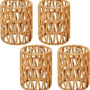 Pantallas de lámpara de ratán de 5.9 pulgadas de alto x 5 pulgadas de profundidad, persianas bohemias de repuesto para lámpara colgante, lámparas de Pantallas de lámpara de ratán de 5.9 pulgadas de alto x 5 pulgadas de profundidad, persianas bohemias de repuesto para lámpara colgante, lámparas de