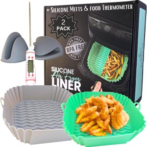 Revestimientos de silicona para freidora de aire, paquete de 2 forros de silicona reutilizables para freidora de aire, cesta para freidora de aire, Revestimientos de silicona para freidora de aire, paquete de 2 forros de silicona reutilizables para freidora de aire, cesta para freidora de aire,
