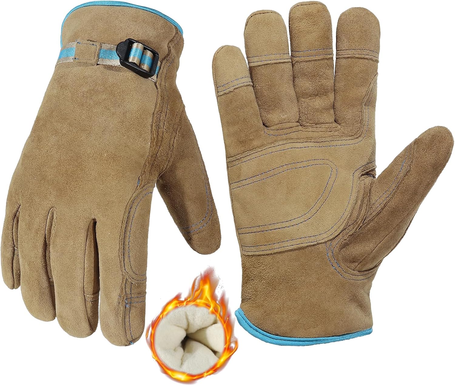 Guantes de trabajo con aislamiento impermeable, guantes térmicos de invierno para hombres y mujeres, compatible con pantalla táctil, guantes de