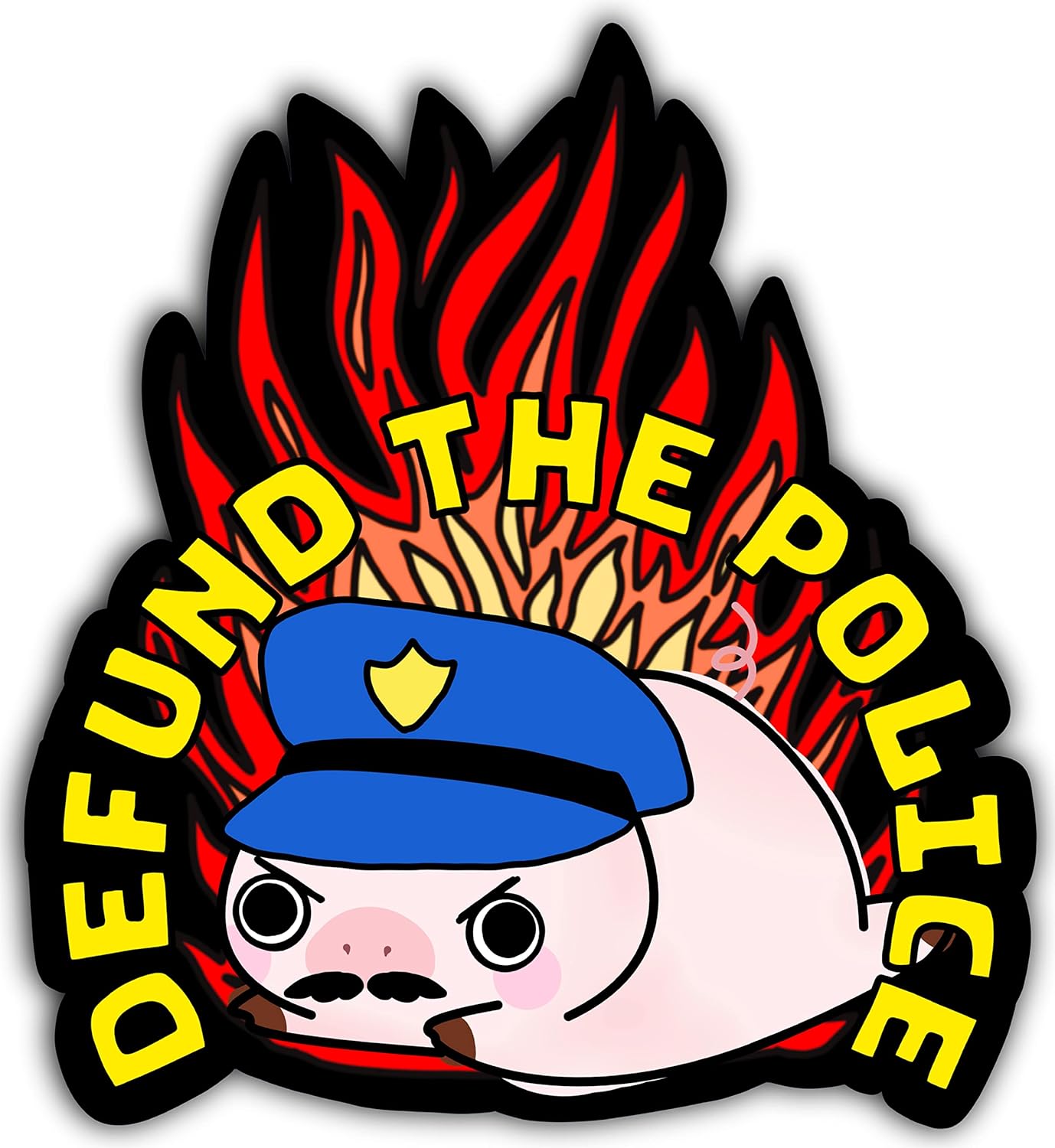 Defund The Police StickerCute Funny Anti Police Cop Brutality Military Violence Decal Social Justice Change Support Liberal Leftist Far Left Antifa