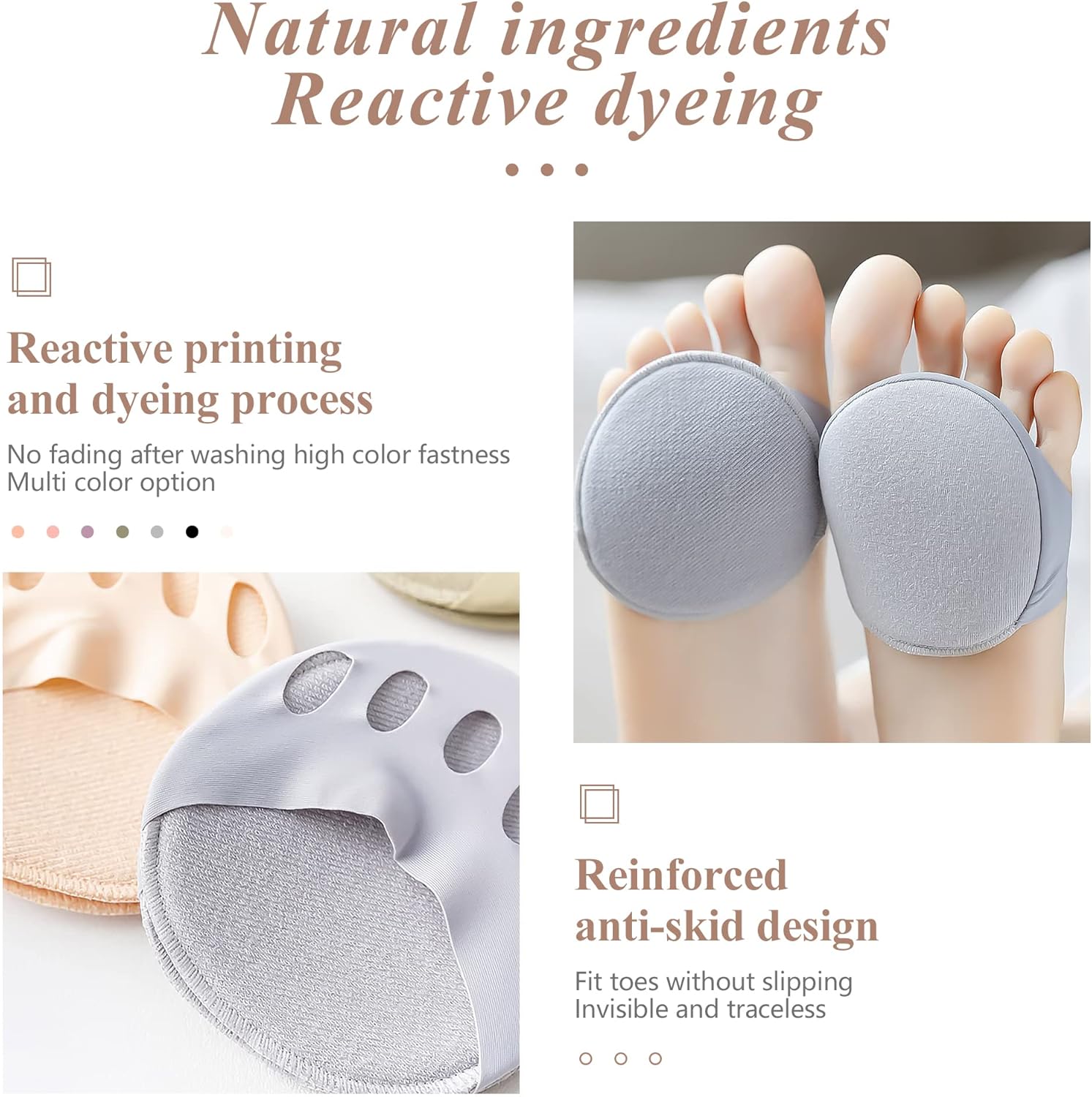 Cojines de bola de pie, almohadillas metatarsianas de tela de nido de abeja, almohadillas invisibles para mujeres y hombres, almohadillas