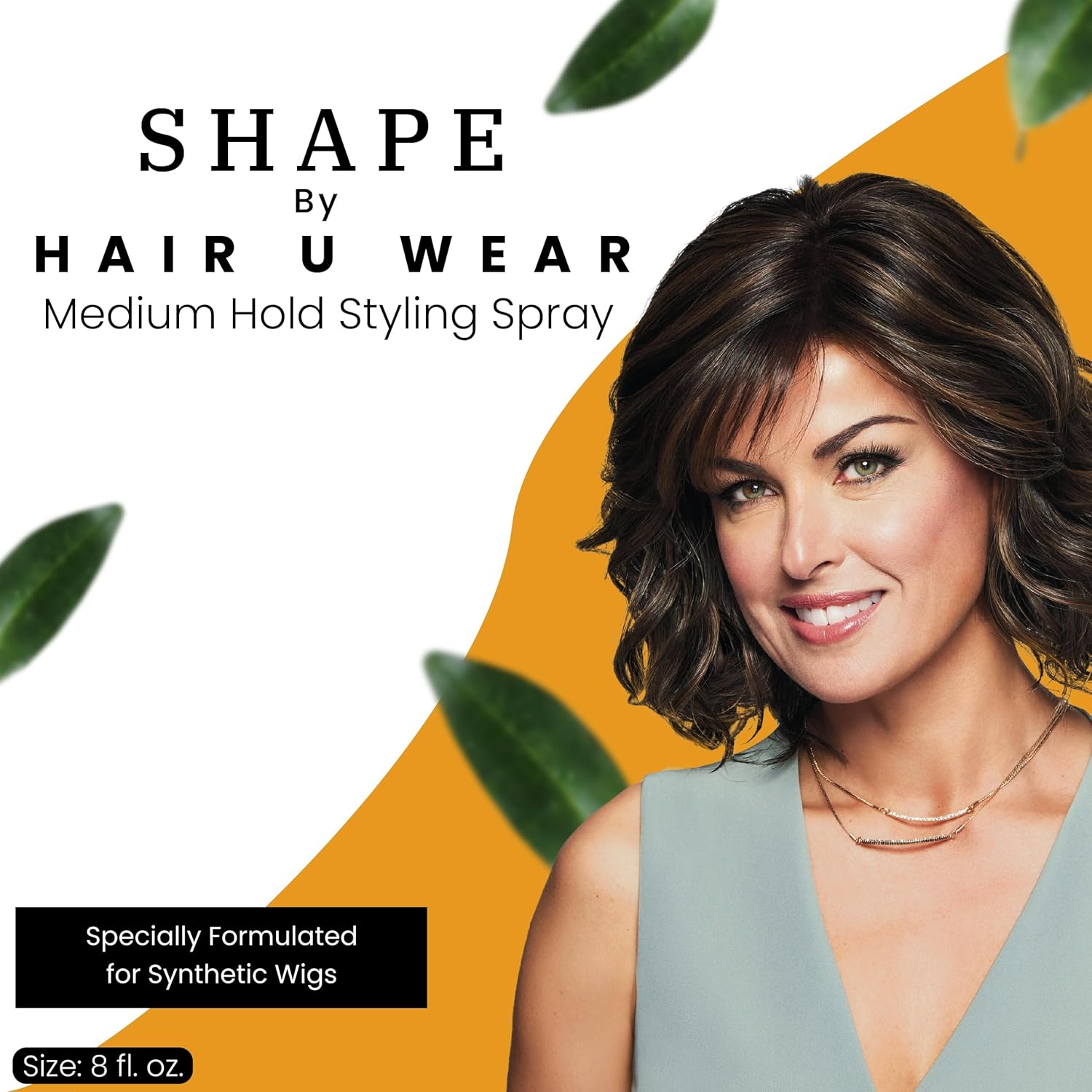 HairUWear- Spray de peinado “Shape” de sujeción media para pelucas y extensiones de cabello, 8 onzas