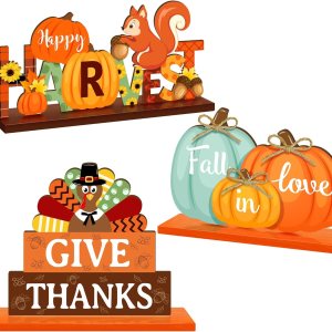 3 carteles de mesa de decoración de Acción de Gracias, letreros de mesa de otoño, centros de mesa, pavo, calabazas, letreros decorativos de madera, 3 carteles de mesa de decoración de Acción de Gracias, letreros de mesa de otoño, centros de mesa, pavo, calabazas, letreros decorativos de madera,