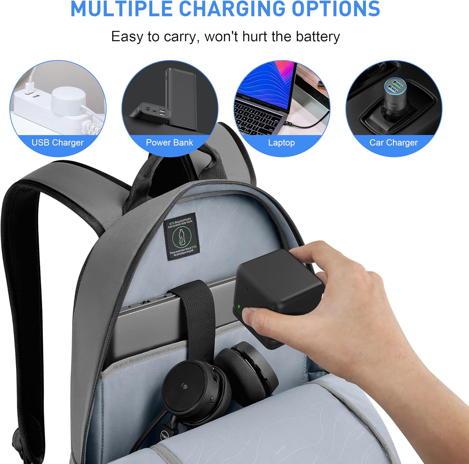 Hero 8 – Batería de repuesto de 1800 mAh para GoPro Hero 678, paquete de 3 y cargador de almacenamiento (totalmente compatible con GoPro Hero 8,