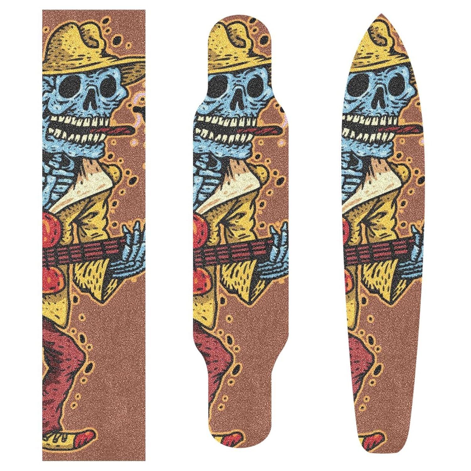 Famiho Blues Music – Cinta de agarre antideslizante para patineta, impermeable, 44 x 10 pulgadas, papel de lija