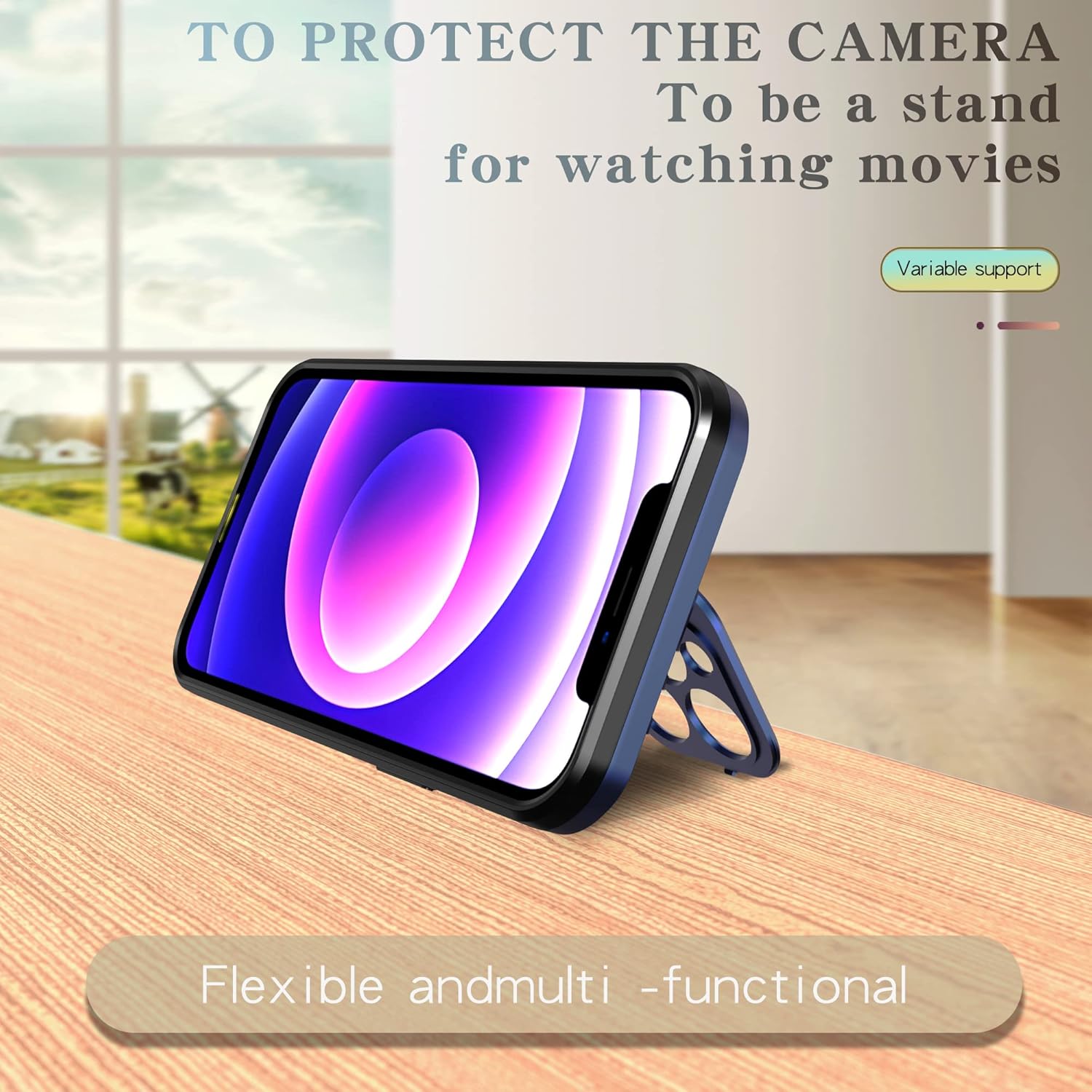 Asuwish Funda de teléfono para iPhone 12 Pro 6.1 con protector de pantalla de vidrio templado Magsafe y soporte delgado para celda dura, accesorios