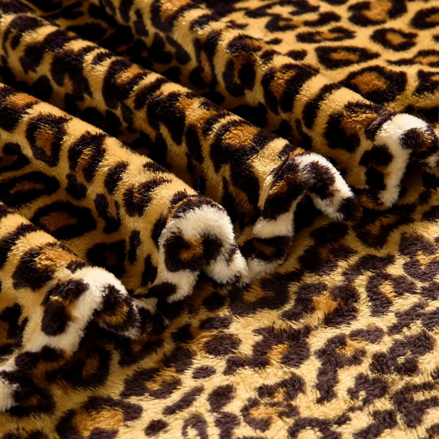 Manta de franela de forro polar con estampado de leopardo (50 x 71 pulgadas) con funda de almohada (18 x 18 pulgadas), manta de cama de doble cara