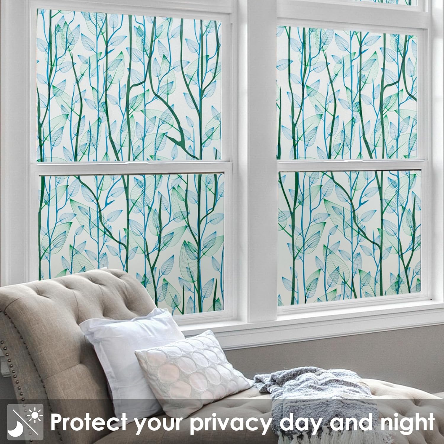 DKTIE Película de privacidad para ventana con herramientas de instalación, vitrales decorativos para el hogar, adhesivo estático para ventana de