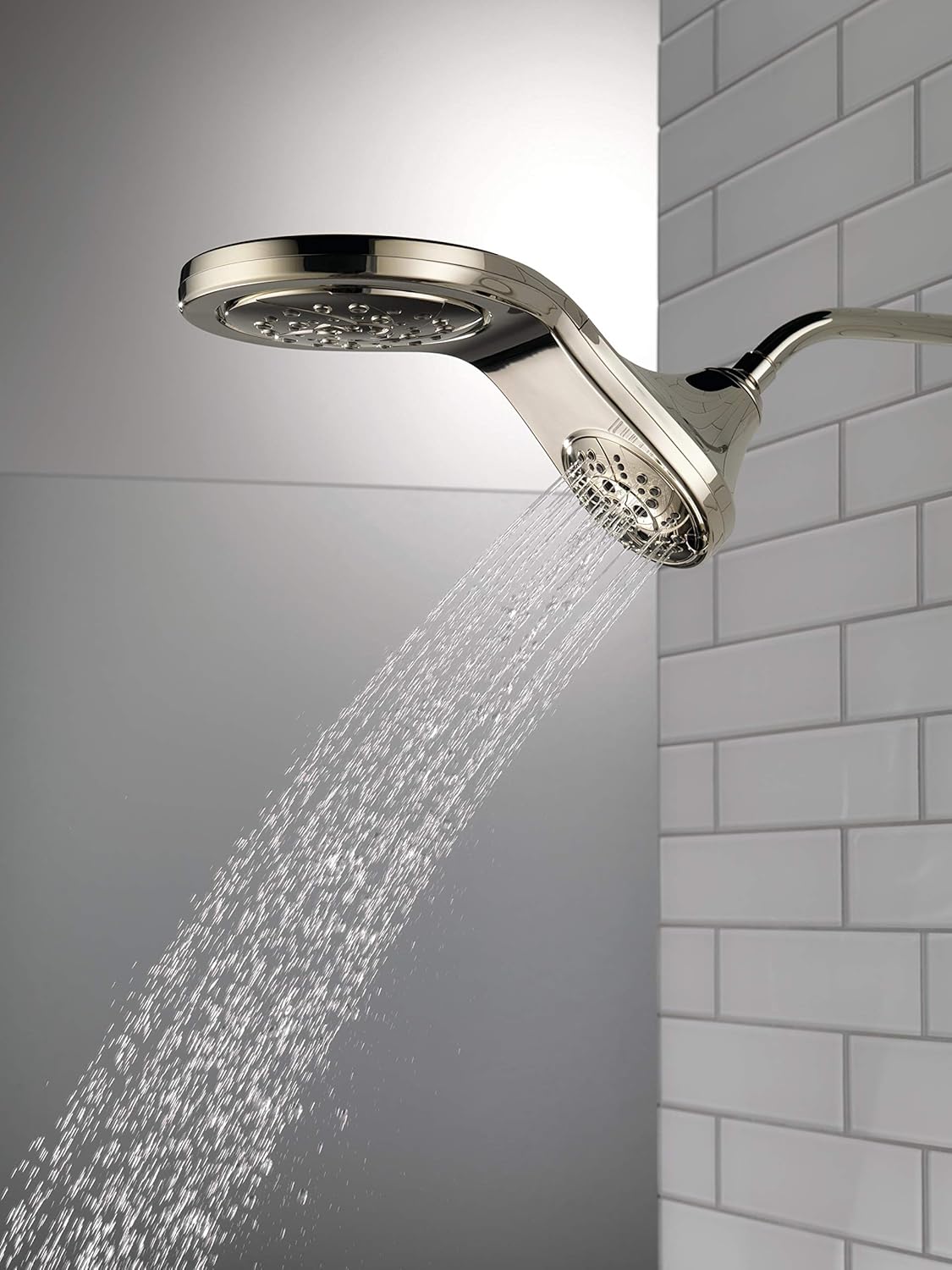 DELTA FAUCET 58581-PN-PK HydroRain H2OKinetic – Combo de ducha 2 en 1, flujo de agua de 1.75 GPM, níquel pulido