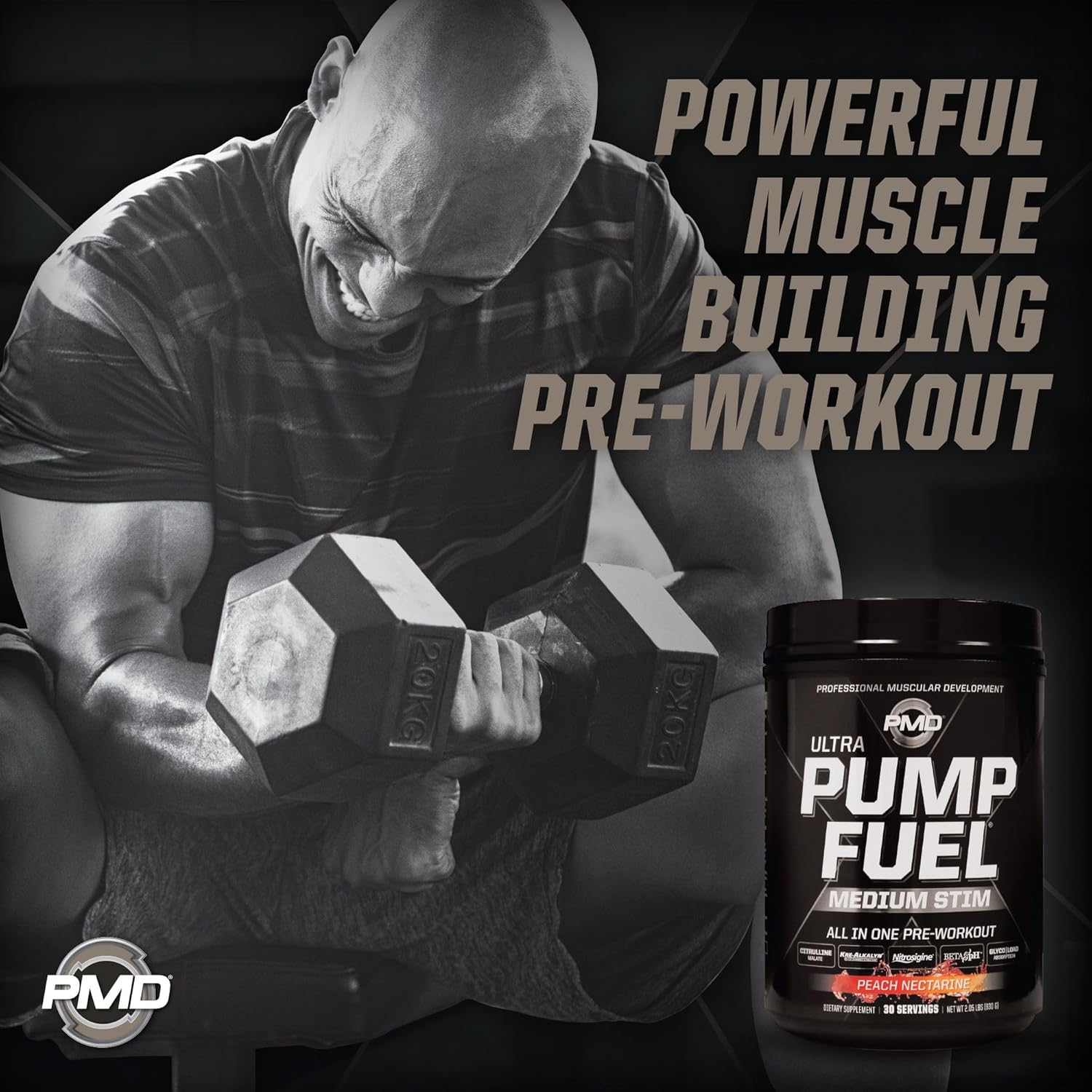 PMD Sports Ultra Pump Fuel – Mezcla de bebida para antes del entrenamiento, energía, fuerza, resistencia, recuperación, carbohidratos complejos y