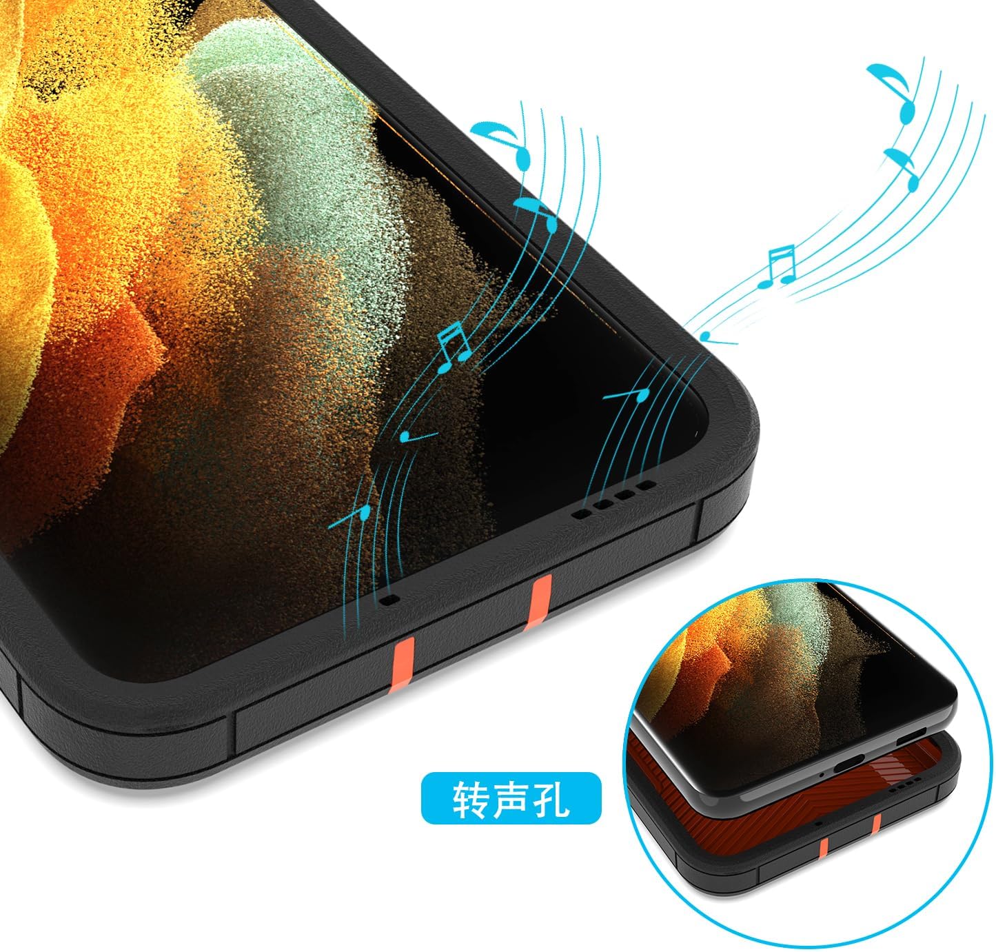Funda para teléfono Galaxy S23, Samsung S23 SM-S908U con protectores de pantalla HD, soporte magnético para automóvil, resistente a prueba de