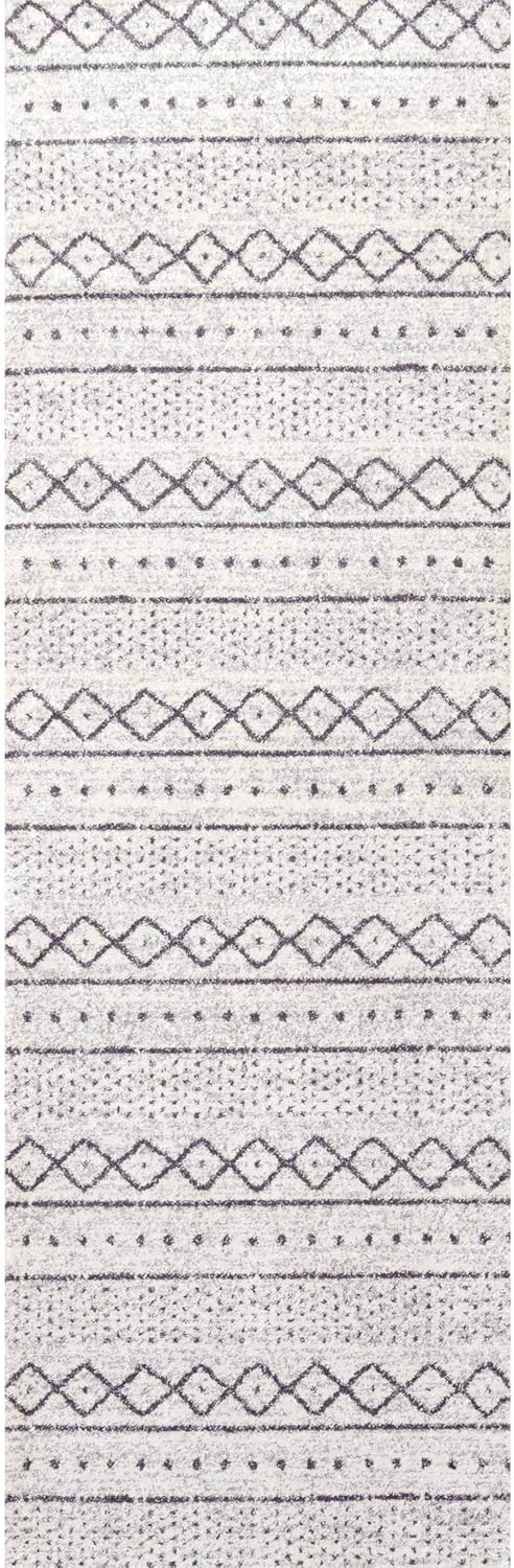 nuLOOM Sienna – Alfombra vintage de pasillo, 2 pies 6 pulgadas x 6 pies, beige, rectangular, 0.55 pulgadas de grosor