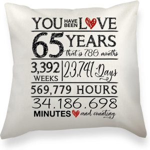 Decoraciones de cumpleaños 65 para mujeres y hombres, fundas de almohada de 18 x 18 pulgadas, regalos de cumpleaños 65 para ella y él, los mejores Decoraciones de cumpleaños 65 para mujeres y hombres, fundas de almohada de 18 x 18 pulgadas, regalos de cumpleaños 65 para ella y él, los mejores