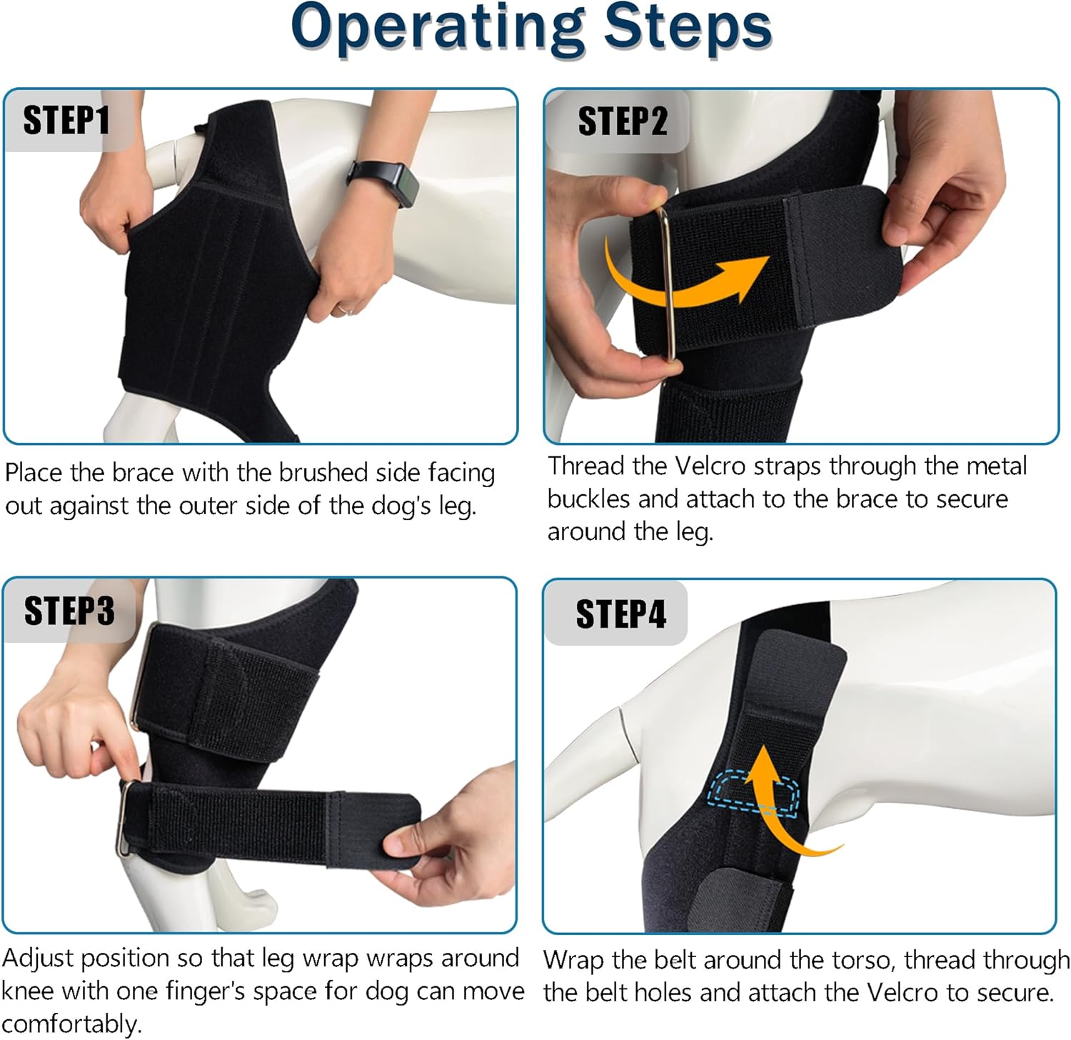 Rodillera de perro para pierna trasera de ACL desgarrada, soporte de pierna de perro para pierna trasera con soporte de metal, soporte de ACL para