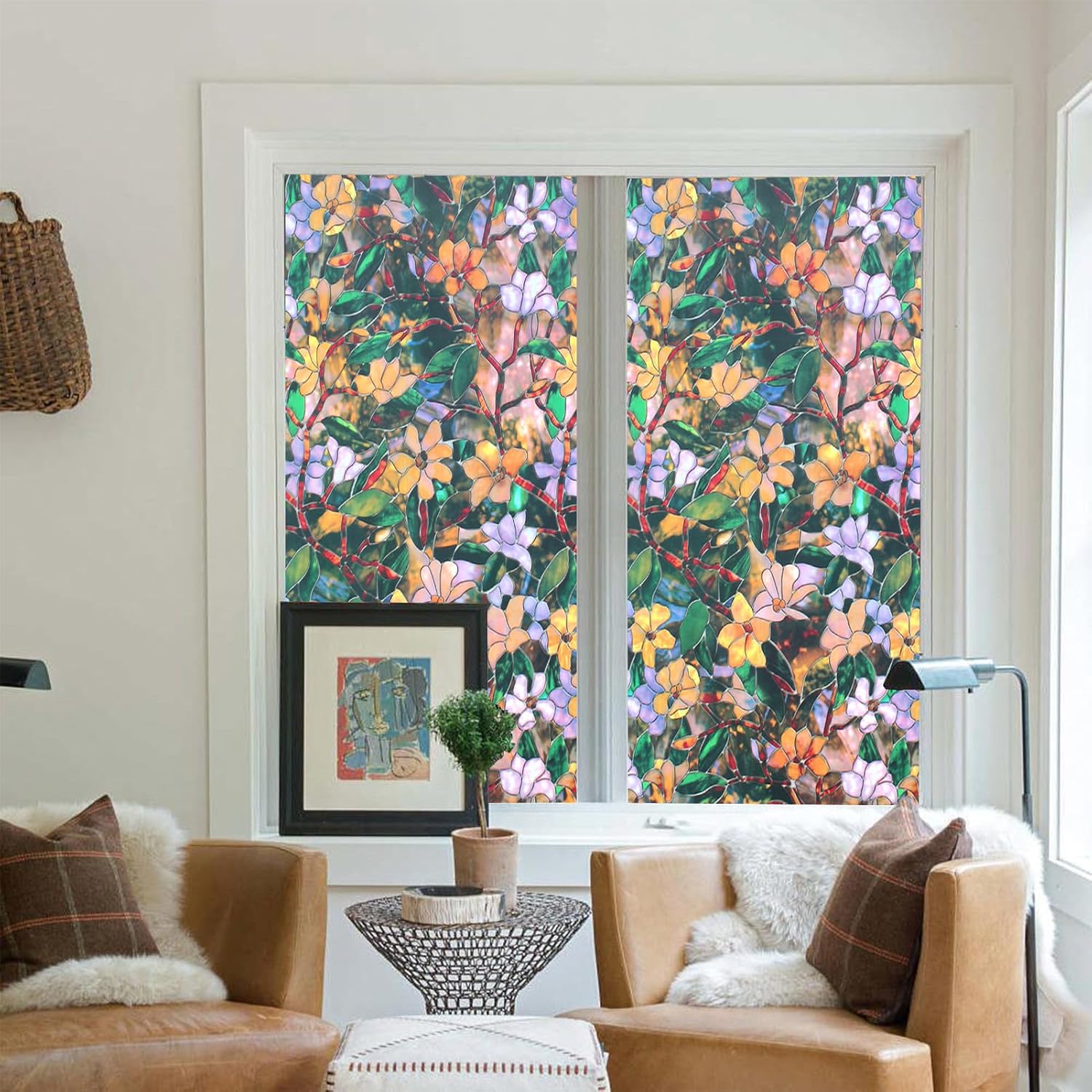 Película de privacidad para ventana, calcomanía decorativa extraíble de vidrio, vinilo 3D con bloqueo solar y UV, calcomanías para ventanas de