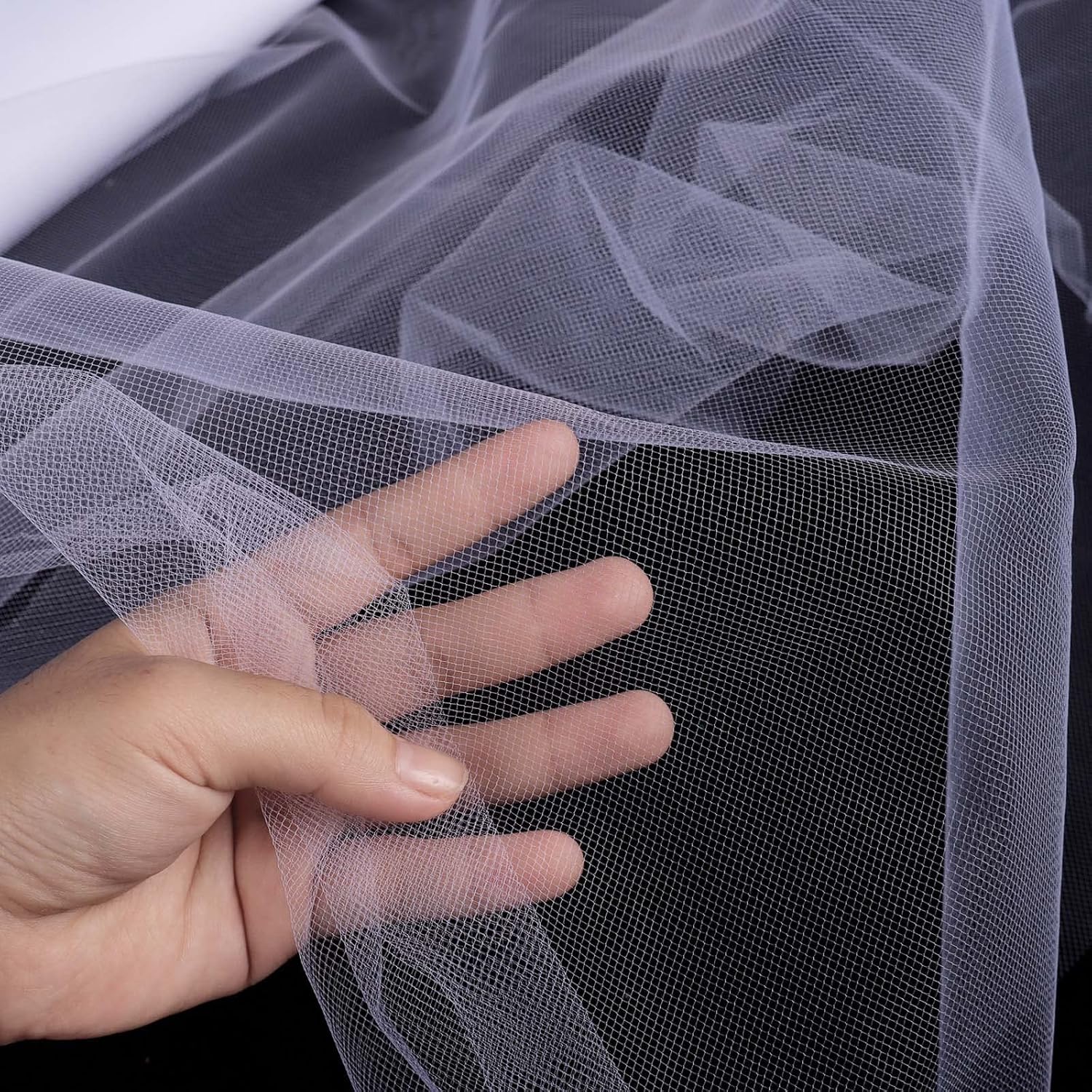 HAVII Rollo de tul blanco de 54 pulgadas x 20 yardas para decoración de bodas, fiestas de cumpleaños, falda de mesa tutú, carrete de tela de tul,