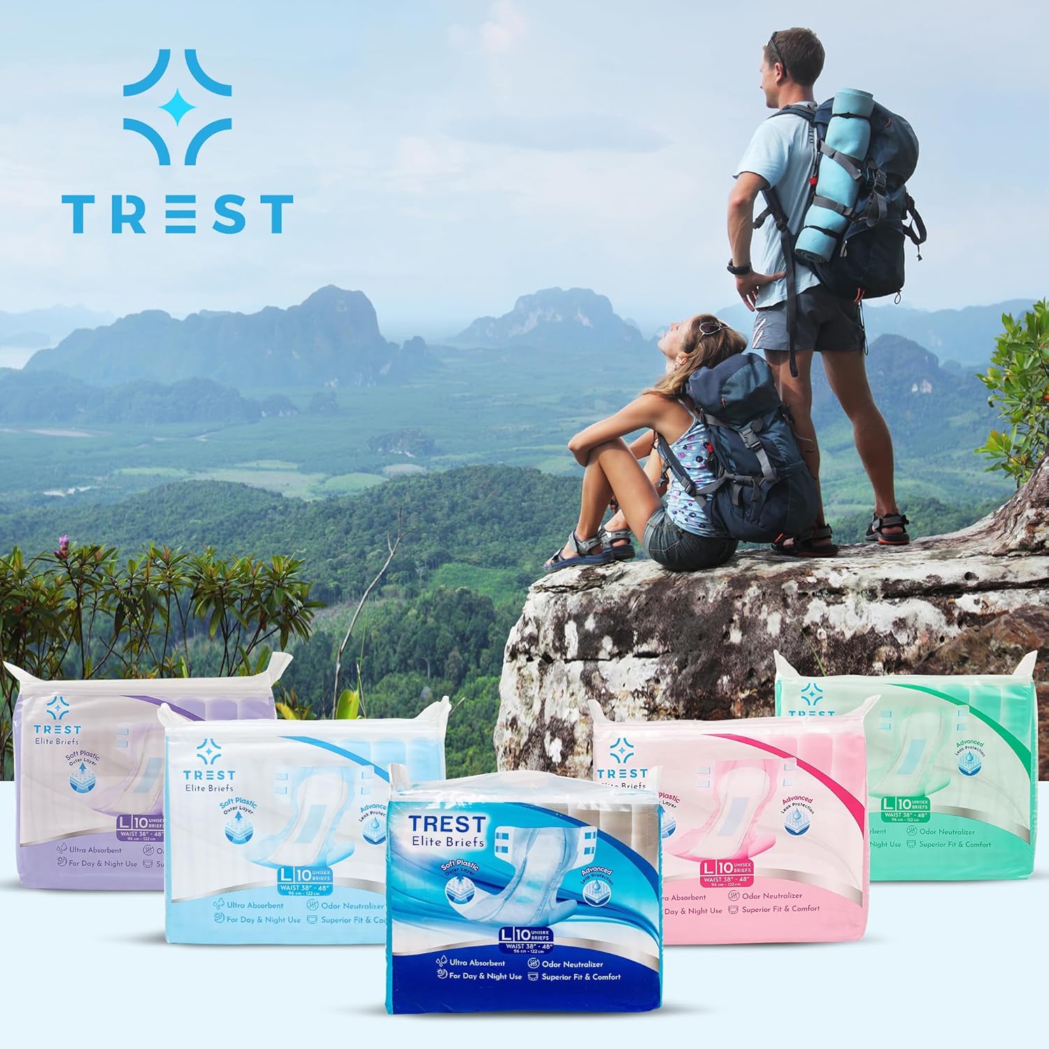 TREST Elite – Calzoncillos para hombres y mujeres, pañales nocturnos para incontinencia, absorción de élite, cómodos, neutralizantes de olores y