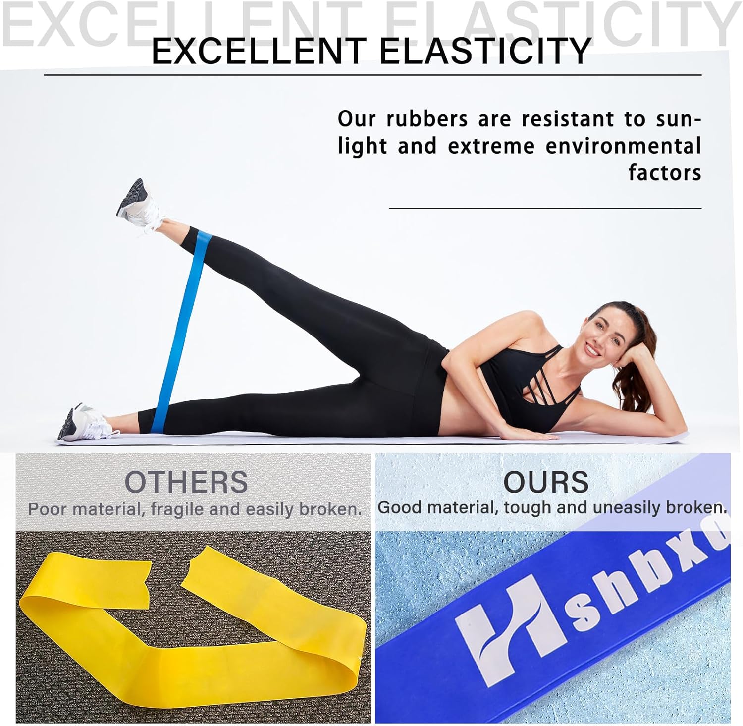 Bandas de ejercicio de resistencia para entrenar mujeres y hombres, paquete de 5 diferentes niveles de resistencia bandas de ejercicio para fitness