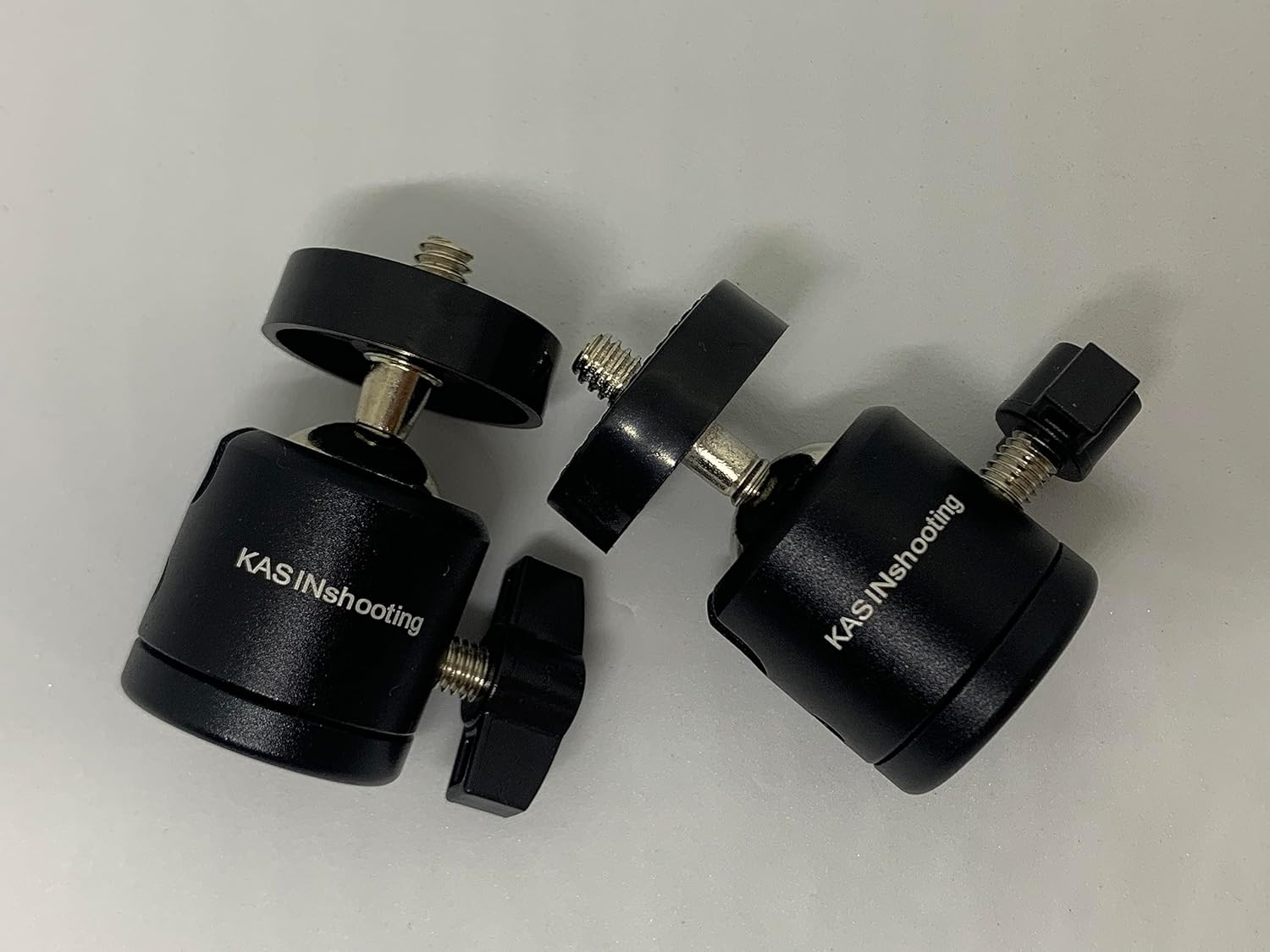 KASINshooting Paquete de 2 adaptadores de trípode monopié Hot Shoe 14 “Mini cabeza de bola para video digital Insta360 Smartphone Go Pro Cámara