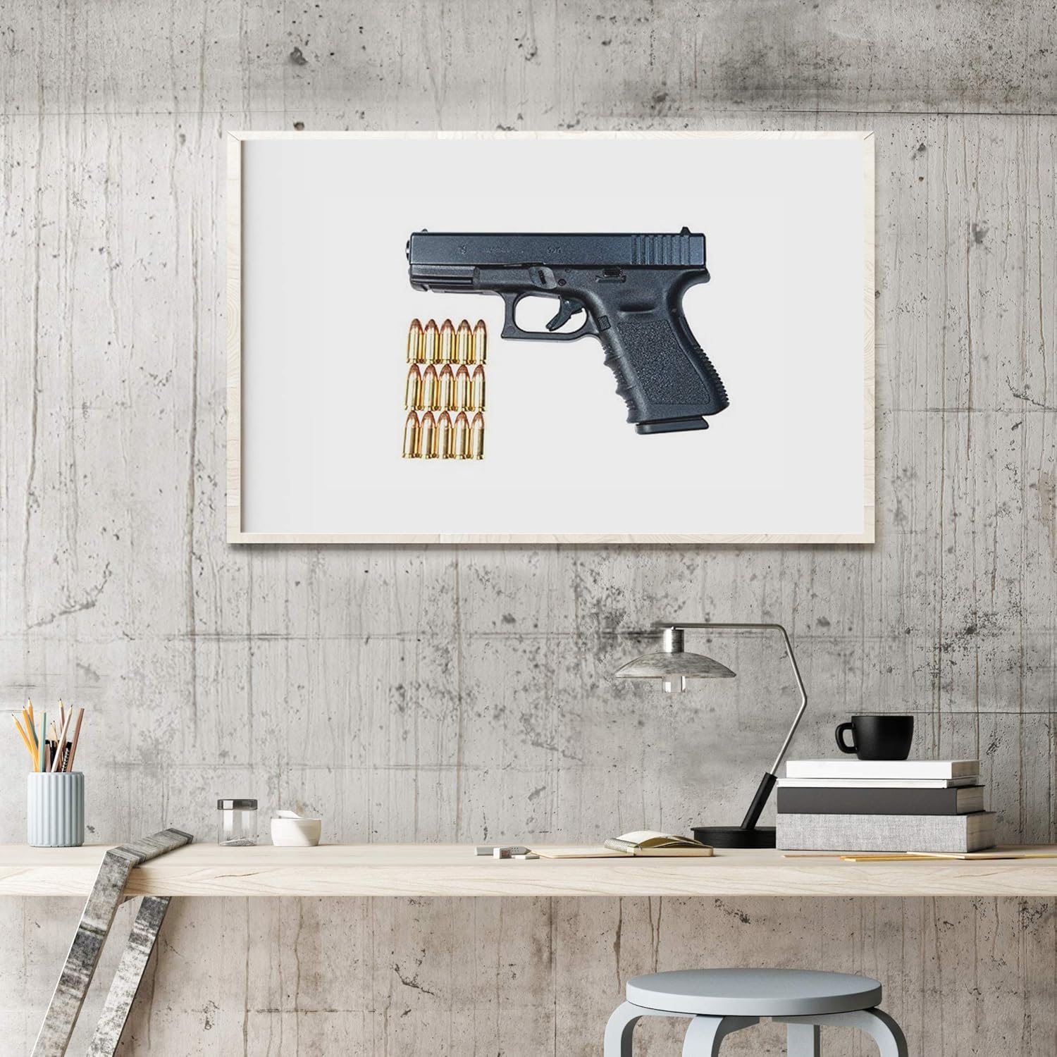 Póster de pistola Glock modelo 19 con munición de 0.354 in por Terry MooreStocktrek Images (34 x 22)