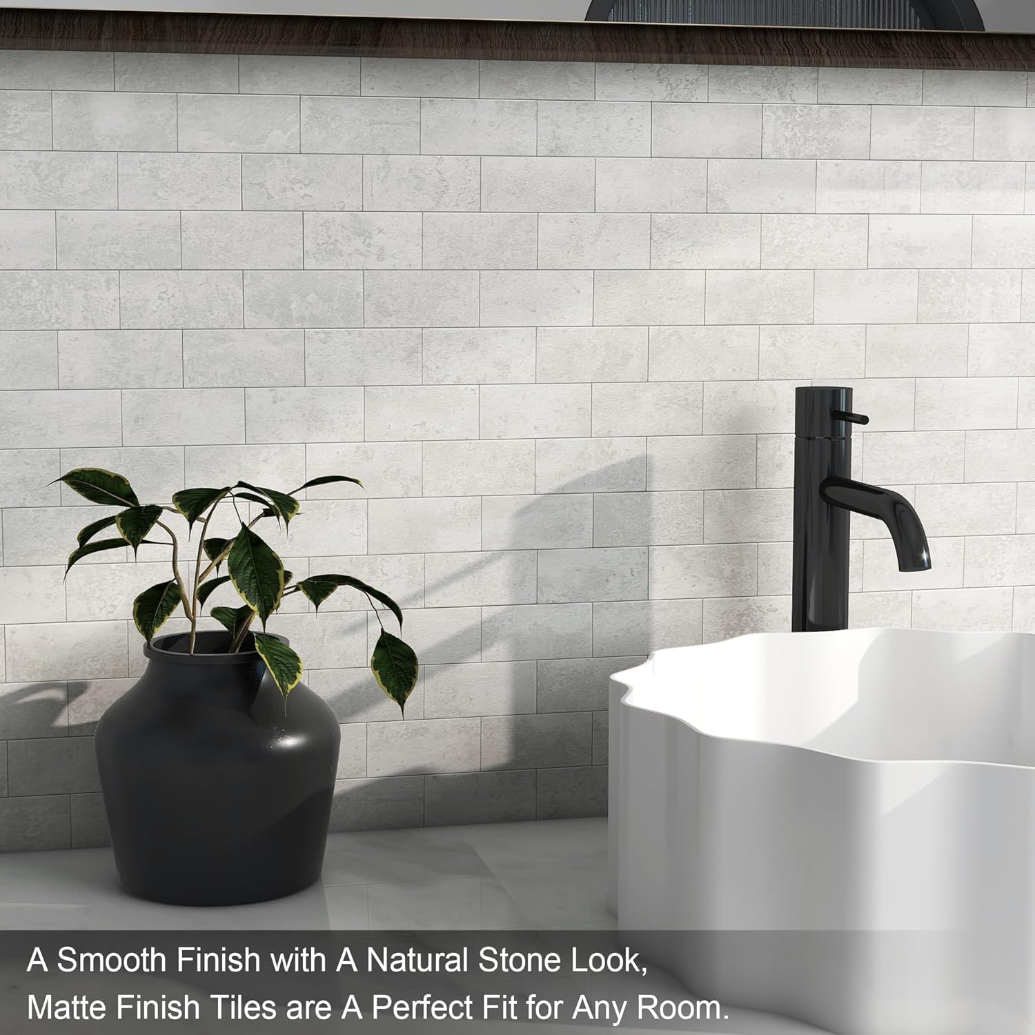 BeNice Azulejos de ducha para despegar y pegar para cocina, baño, azulejos de ducha impermeables (5 hojas, gris)