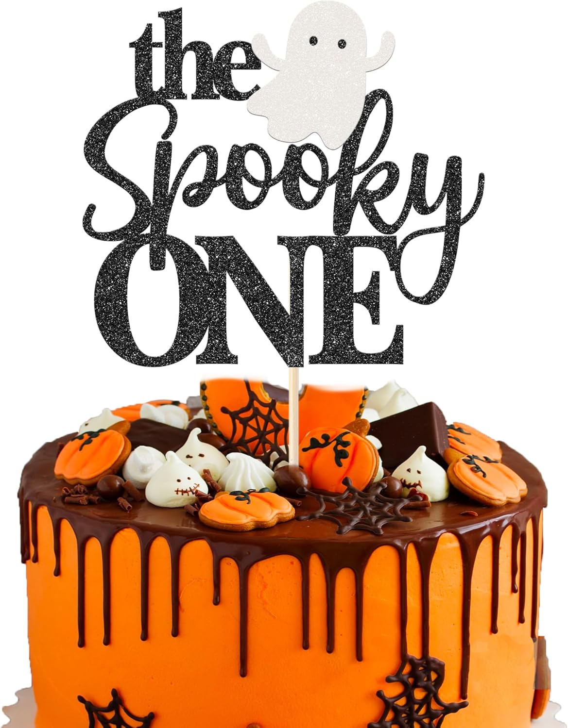 1 paquete de The Spooky One Cake Topper Glitter The Spooky One Halloween cumpleaños Cupcake Picks 1st Birthday Goast Cake Decor for Halloween Kids