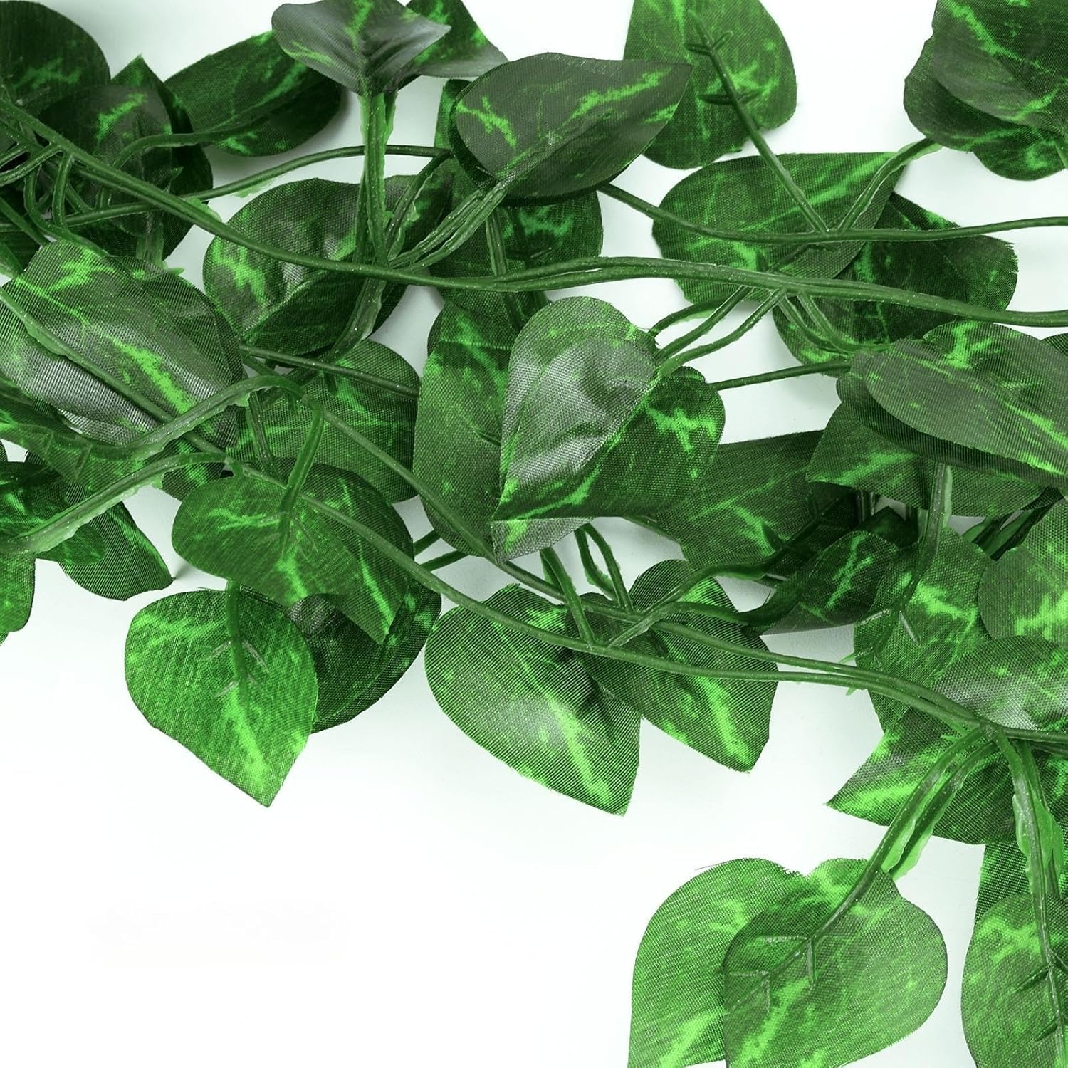 Tbestmax Paquete de 36 plantas artificiales de hojas de hiedra de 237 pies, hojas de vid verde, guirnalda colgante de vegetación, flores de follaje
